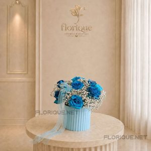 باکس گل لیندا با رز آبی